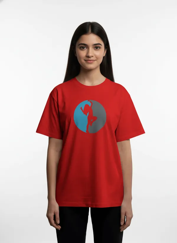 Red_Premium_Pure_Cotton_&_Bio_Washed_T-Shirt_For_Women