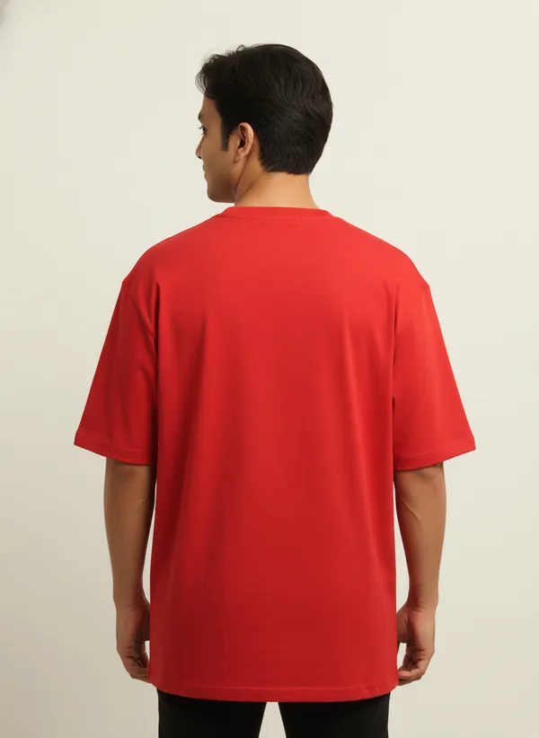 Red_Premium_Pure_Cotton_&_Bio_Washed_T-Shirt_For_Men