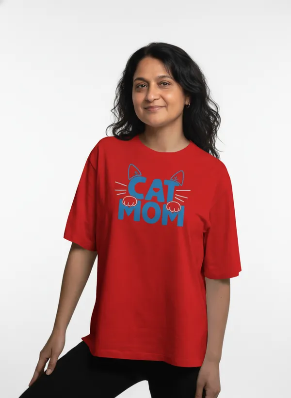 Red_Premium_Pure_Cotton_Bio_Washed_T-Shirt_For_Women