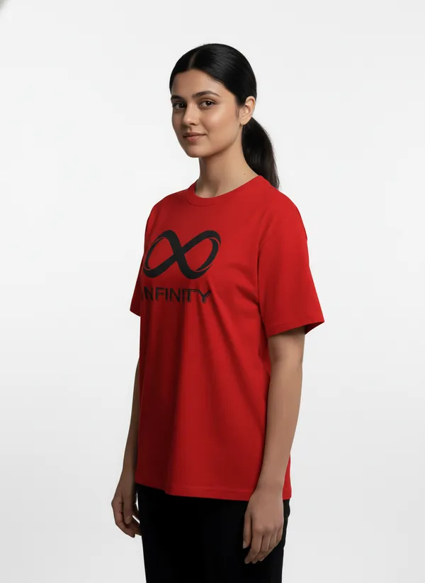 Red_Premium_Pure_Cotton_Bio_Washed_T-Shirt_For_Women