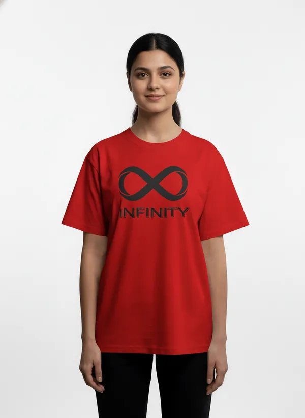 Red_Premium_Pure_Cotton_Bio_Washed_T-Shirt_For_Women