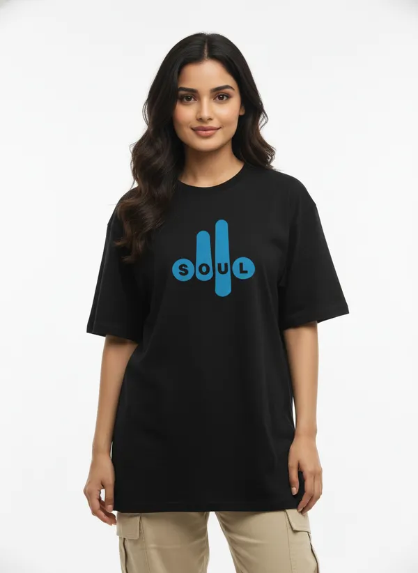 Black_&_White_Premium_Pure_Cotton_Bio_Washed_T-Shirt_For_Women
