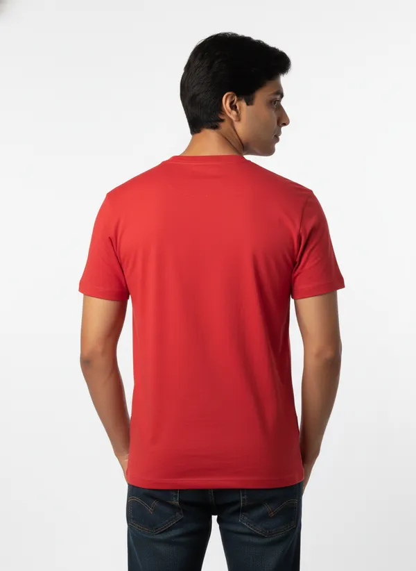 Red_Premium_Pure_Cotton_Bio_Washed_T-Shirt_For_Men