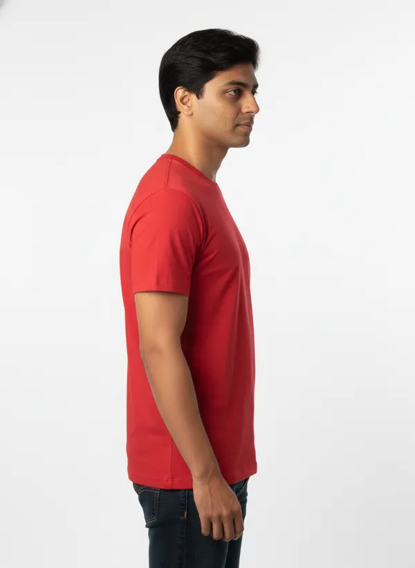 Red_Premium_Pure_Cotton_Bio_Washed_T-Shirt_For_Men