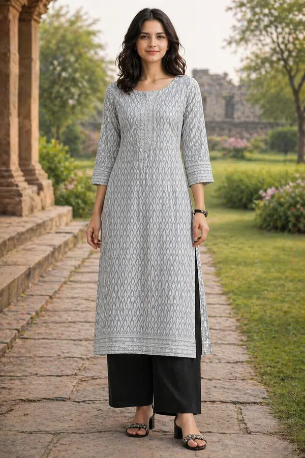 Silver_Mist_Jacquard_Buti_Kurti