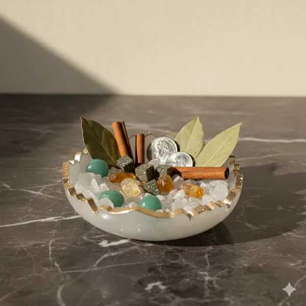 White_Premium_Selenite_Resin_Money_Bowl
