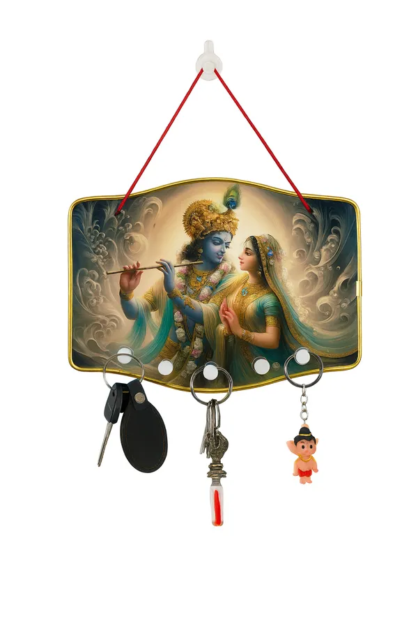 White_Radha_Krishna_Wall_Key_Holder