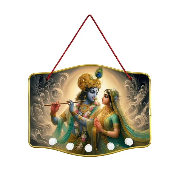 White_Radha_Krishna_Wall_Key_Holder