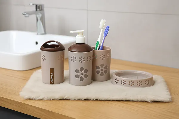 Pink_ABS_Plastic_Bathroom_Accessory_Set_Of_4