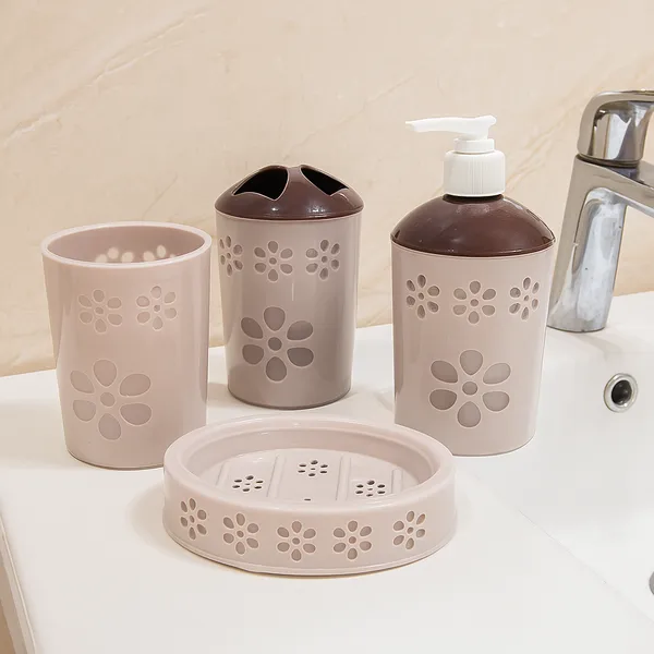 Pink_ABS_Plastic_Bathroom_Accessory_Set_Of_4