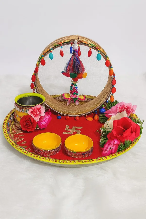 Red_Metal_Base_Decorative_Pooja_Aarti_Thali_Set