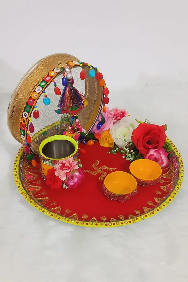 Red_Metal_Base_Decorative_Pooja_Aarti_Thali_Set