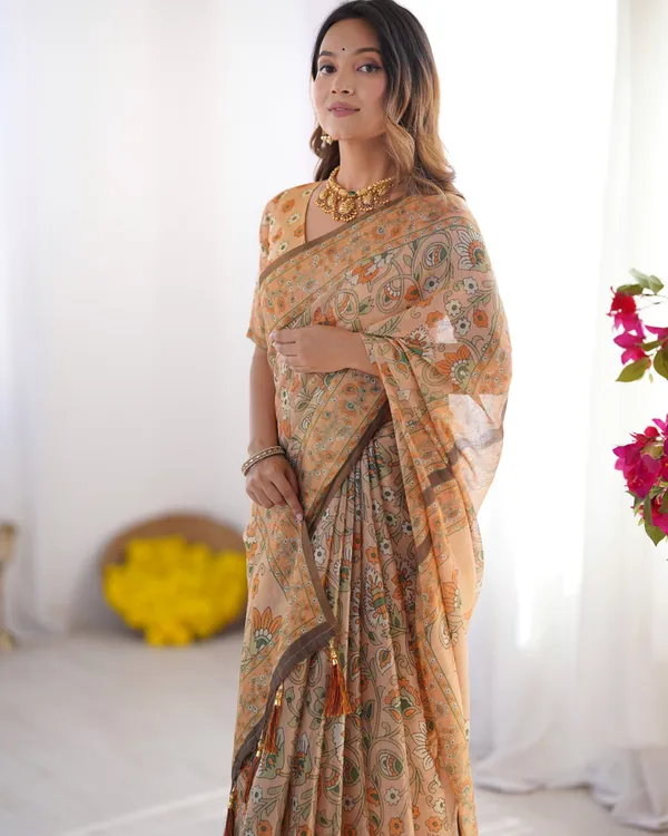 Pure_Linen_Cotton_Saree_For_Women_|_premium_|_Running_Blouse_Piece
