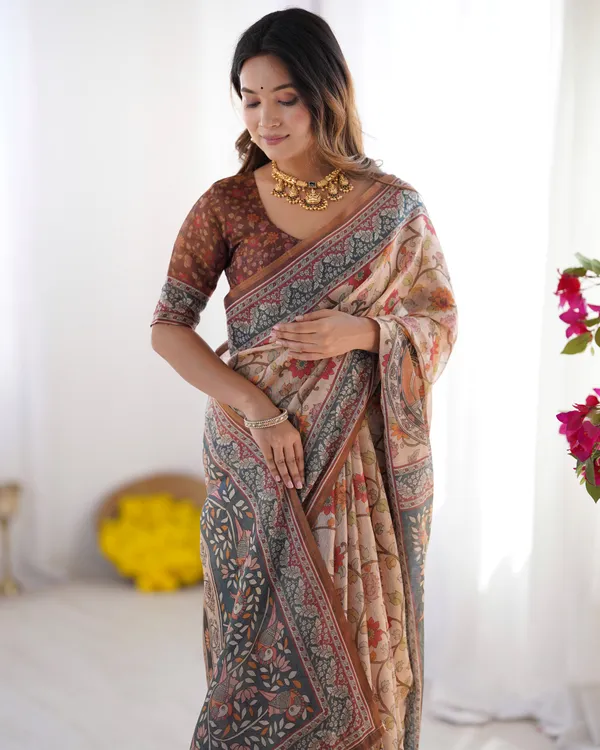 Soft_Bloom_linen_cotton_saree_|_Linen_Aura_Elegance