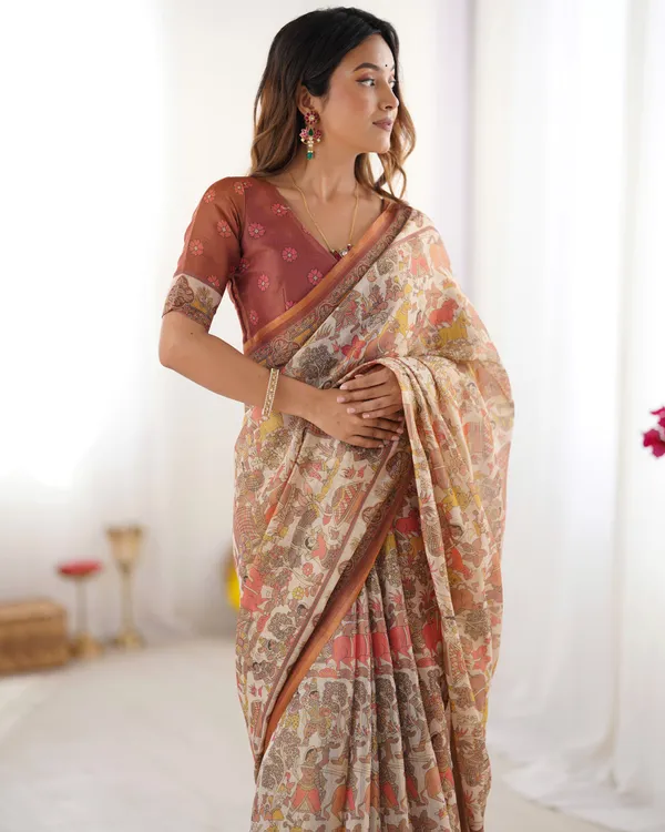 Blooming_Elegance_Saree__|_premium_|_Sunshine_Elegance_Linen