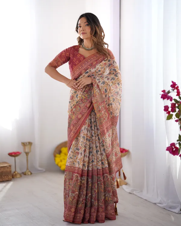 Soft_Bloom_linen_cotton_saree_|_Linen_Aura_Elegance