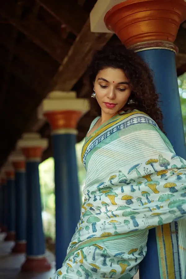 Party_Wear_Multicolor_Saree_with_Blouse_Piece