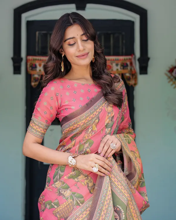 Pure_Linen_Cotton_Saree_For_Women_|_premium_|_Running_Blouse_Piece