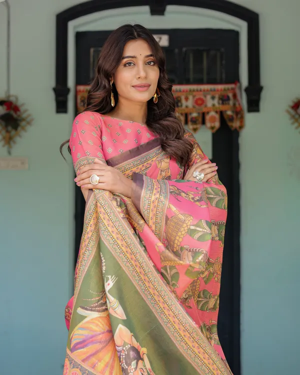 Pure_Linen_Cotton_Saree_For_Women_|_premium_|_Running_Blouse_Piece