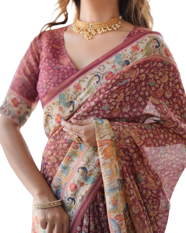 Pure_Linen_Cotton_Saree_For_Women_|_premium_|_Running_Blouse_Piece