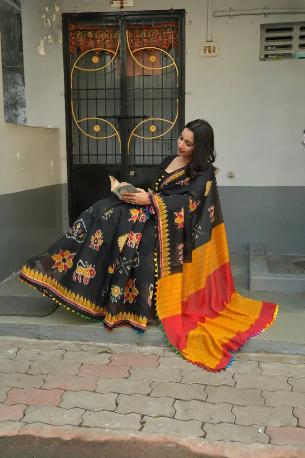 Pure_Linen_Cotton_Saree_For_Women_|_premium_|_Running_Blouse_Piece