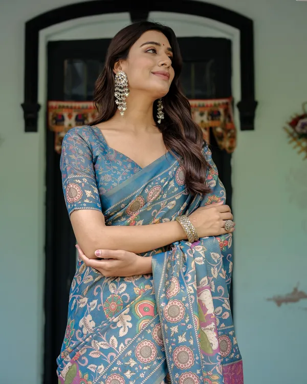 Blooming_Elegance_Saree__|_premium_|_Sunshine_Elegance_Linen