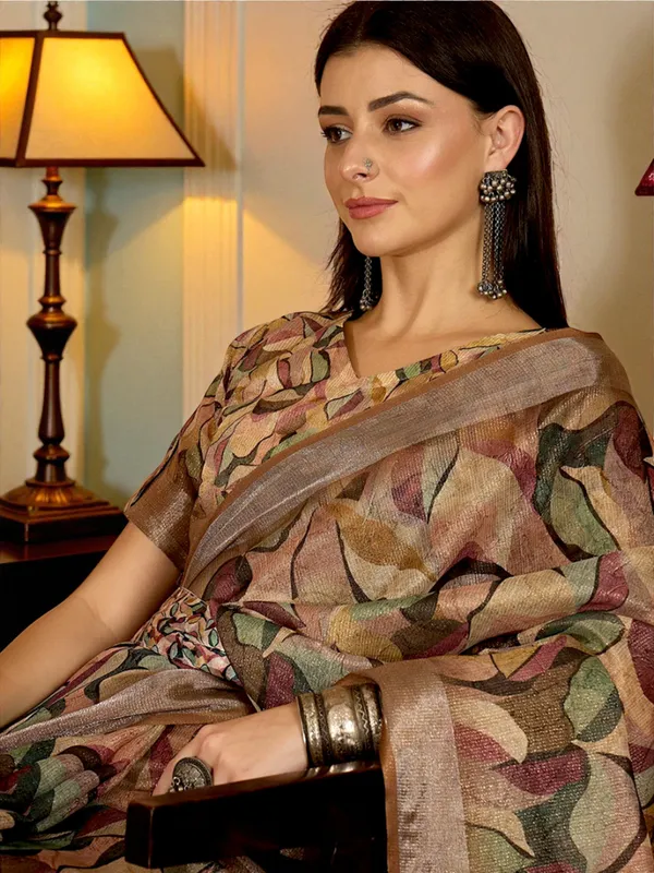 Autumn_Leaf_Elegance_LINEN__Saree_|_Nature_Weave_Heritage_linen_Collection