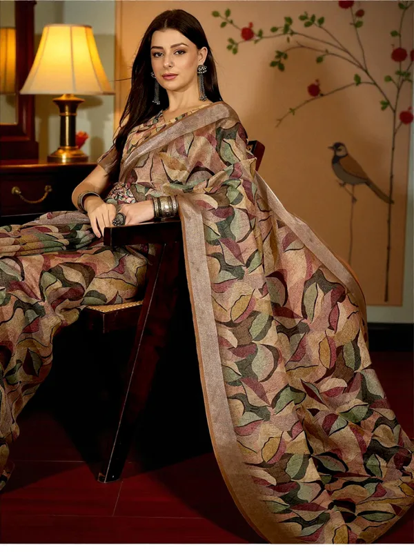 Autumn_Leaf_Elegance_LINEN__Saree_|_Nature_Weave_Heritage_linen_Collection