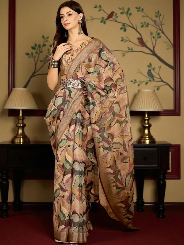 Autumn_Leaf_Elegance_LINEN__Saree_|_Nature_Weave_Heritage_linen_Collection