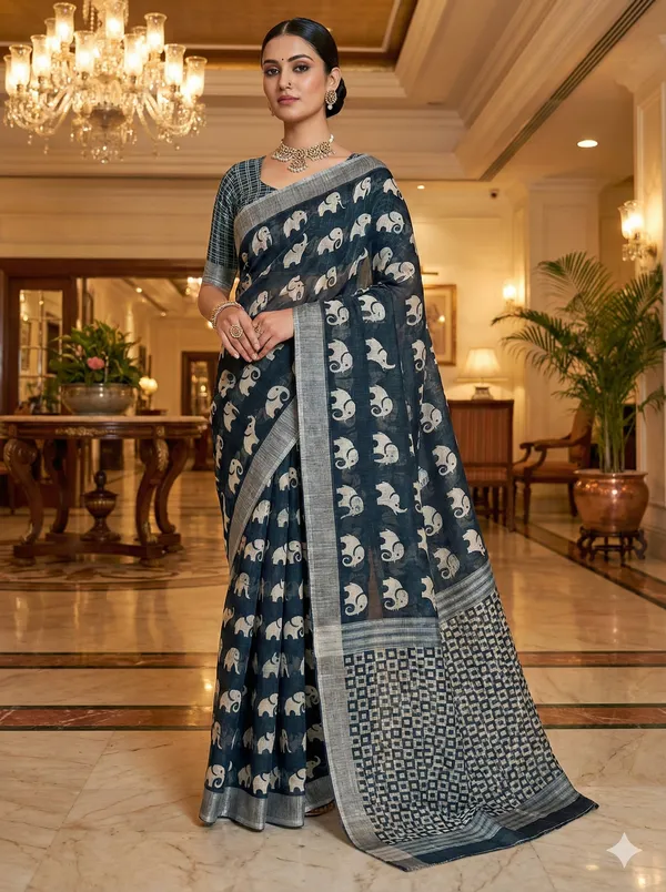 Royal_Jacquard_Saree_with_Blouse_&_Digital_Design
