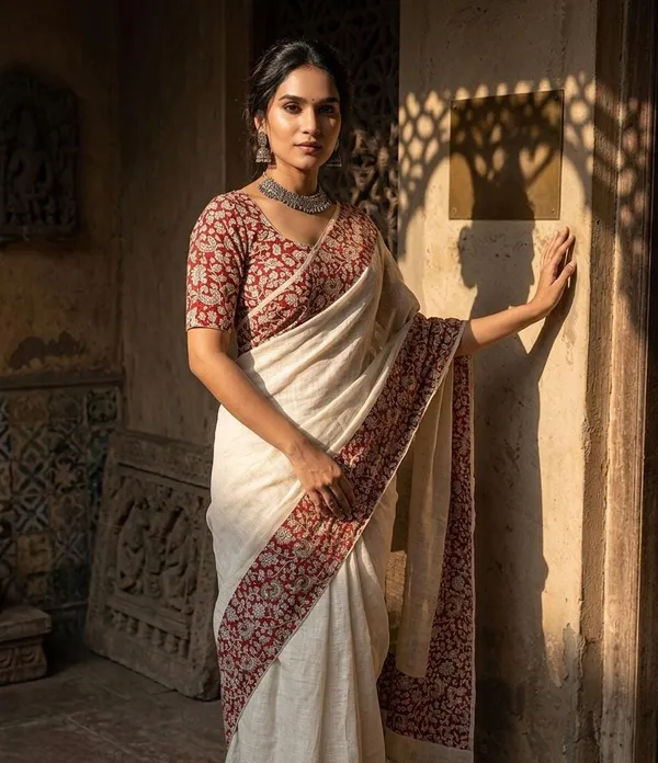 Pure_Linen_Cotton_Saree_For_Women_|_Running_Blouse_Piece