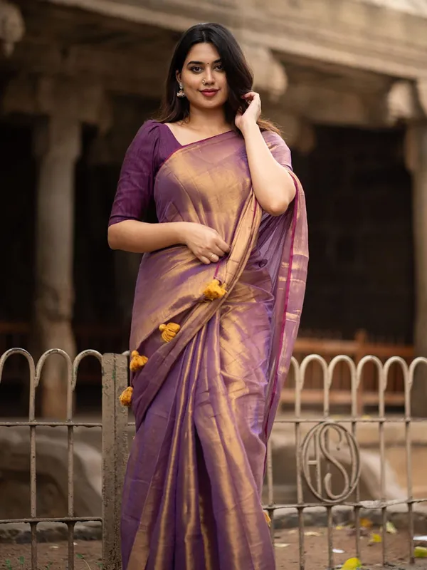 Royal_Purple_Tissue_Silk_Saree_with_Golden_Zari_Weaving_&_Running_Blouse_Piece