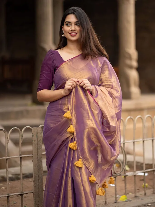 Royal_Purple_Tissue_Silk_Saree_with_Golden_Zari_Weaving_&_Running_Blouse_Piece