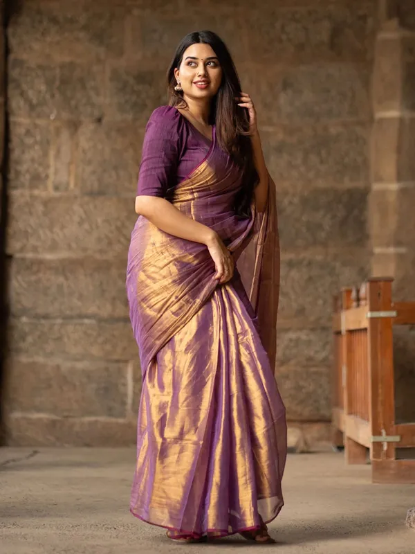 Royal_Purple_Tissue_Silk_Saree_with_Golden_Zari_Weaving_&_Running_Blouse_Piece