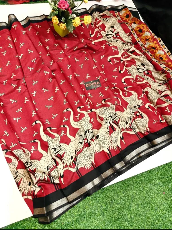 Soft_Bloom_linen_cotton_saree_|_Linen_Aura_Elegance