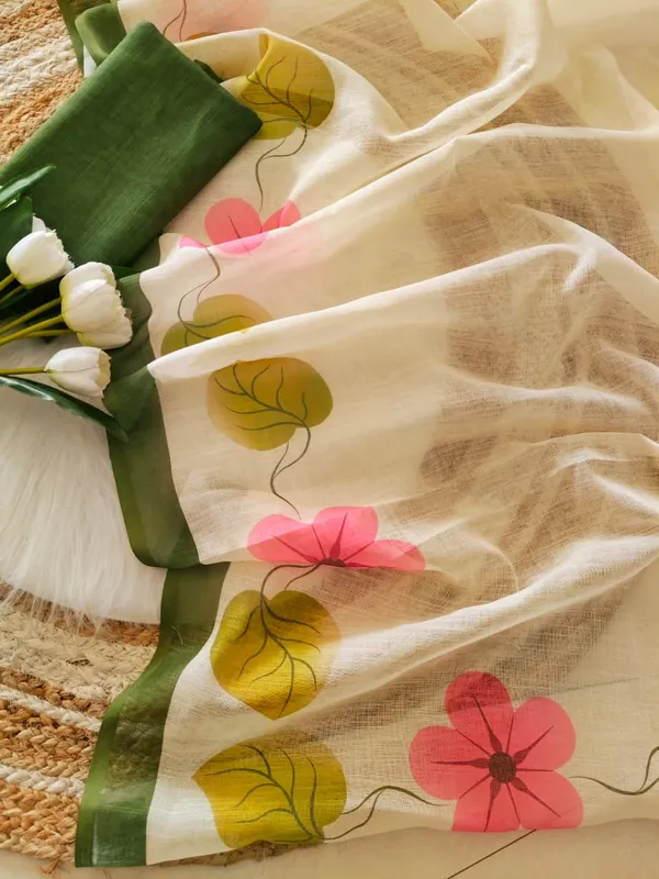 Pure_Linen_Cotton_Saree_For_Women_with_Running_Blouse_Piece