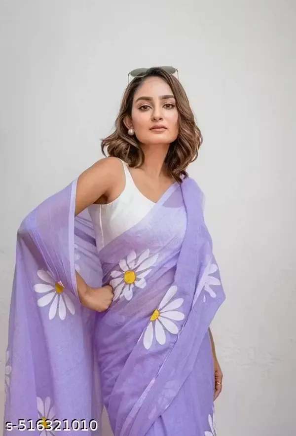 Luxury_Linen_Saree_with_Stylish_Digital_Print_&_Blouse_Set