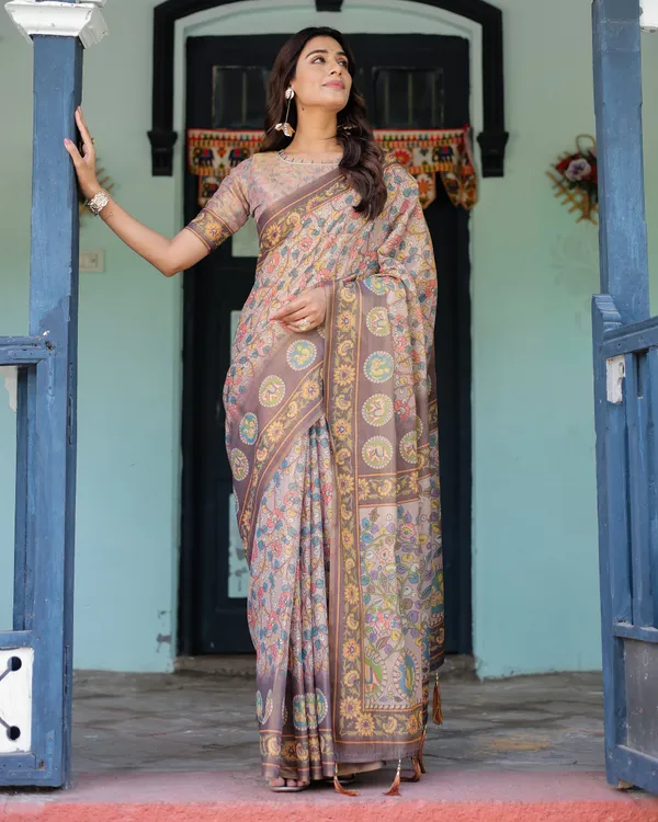 Pure_Linen_Cotton_Saree_For_Women_|_premium_|_Running_Blouse_Piece