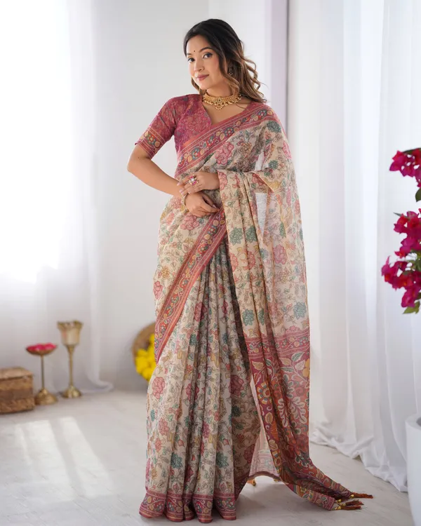 Pure_Linen_Cotton_Saree_For_Women_|_premium_|_Running_Blouse_Piece