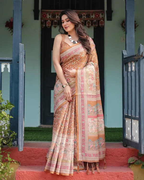 Blooming_Elegance_Saree__|_premium_|_Sunshine_Elegance_Linen