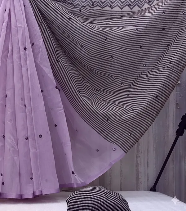 Soft_Bloom_linen_cotton_saree_|_Linen_Aura_Elegance