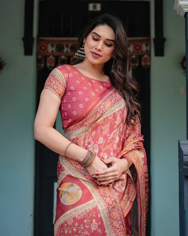 Blooming_Elegance_Saree__|_premium_|_Sunshine_Elegance_Linen