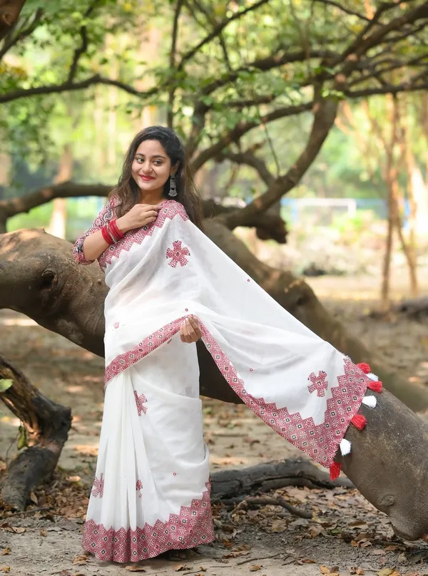 Pure_Linen_Cotton_Saree_For_Women_|_premium_|_Running_Blouse_Piece