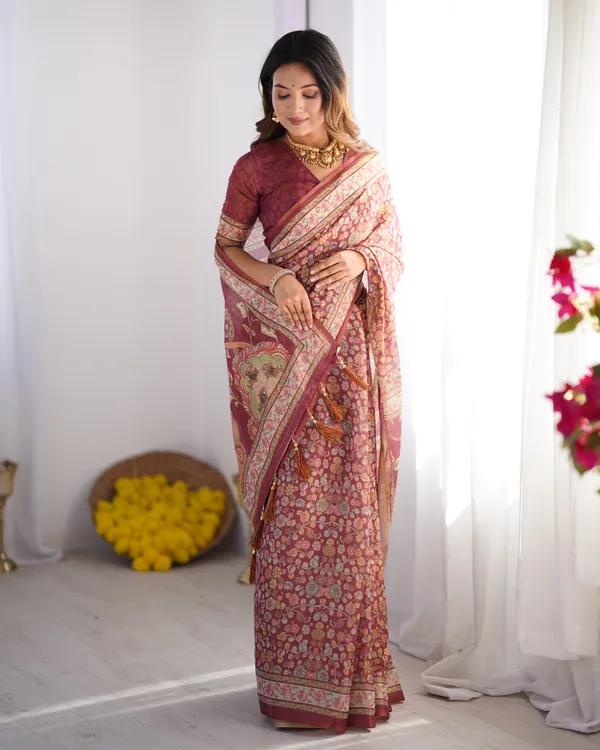 Pure_Linen_Cotton_Saree_For_Women_|_premium_|_Running_Blouse_Piece