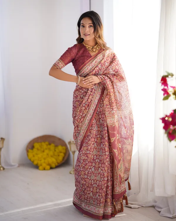 Pure_Linen_Cotton_Saree_For_Women_|_premium_|_Running_Blouse_Piece