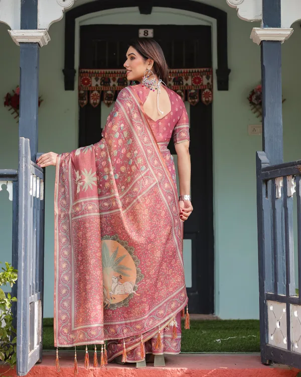 Soft_Bloom_linen_cotton_saree_|_Linen_Aura_Elegance