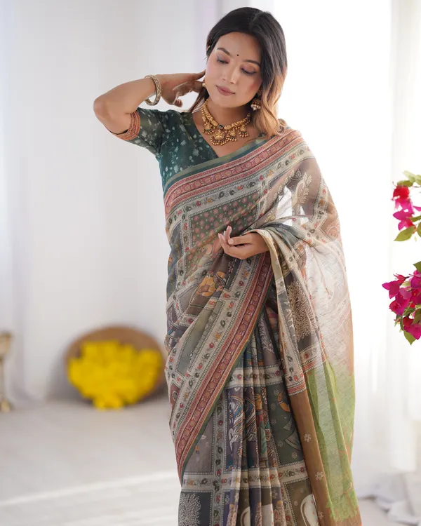 Pure_Linen_Cotton_Saree_For_Women_|_premium_|_Running_Blouse_Piece