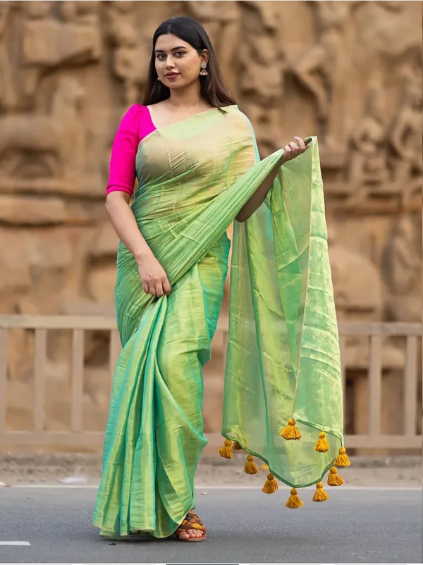 Green_Tissue_Pure_Silk_Self_Design_Saree_For_Women