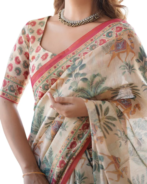 Blooming_Elegance_Saree__|_premium_|_Sunshine_Elegance_Linen