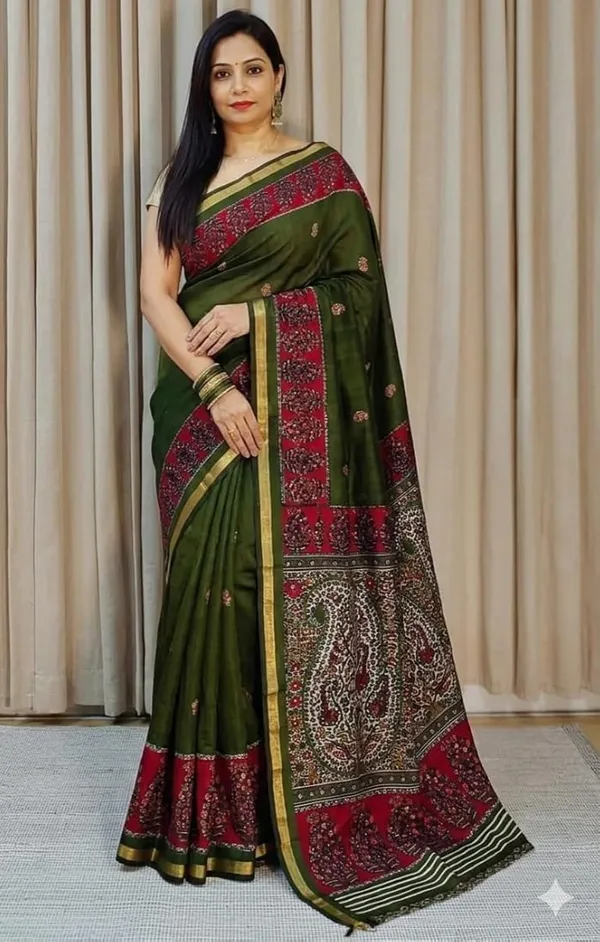 Pure_Linen_Cotton_Saree_For_Women_|_premium_|_Running_Blouse_Piece